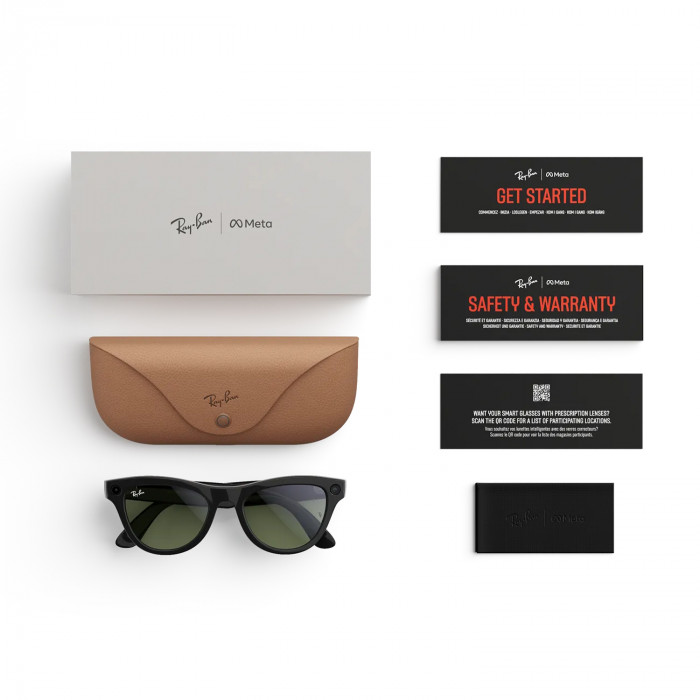 Умные очки Ray-Ban Meta Skyler (Gen 2) S52, Shiny Black/G-15 Green (RW4014)