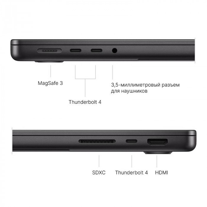 Ноутбук Apple MacBook Pro 14'' (2024) M4 24/1TB, Space Black (MCX04)
