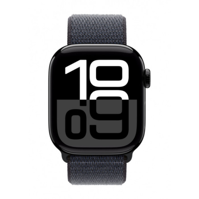 Apple Watch 10 42mm, Aluminium Jet Black, Ремешок Ink Sport Loop