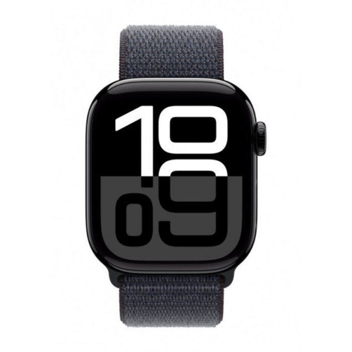 Apple Watch 10 46mm, Aluminium Jet Black, Ремешок Ink Sport Loop