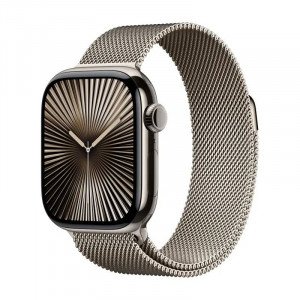 Apple Watch 10 46mm, Titanium Natural, Ремешок Natural Milanese Loop