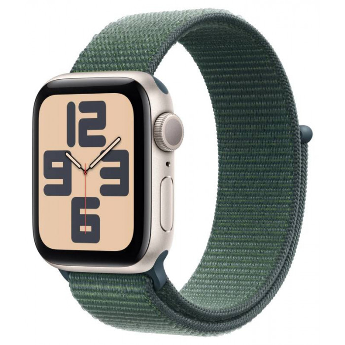 Apple Watch SE 40mm, Starlight, Ремешок Lake Green Sport Loop