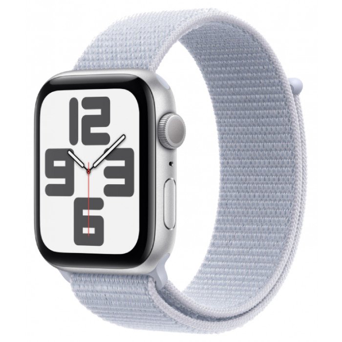 Apple Watch SE 44mm, Silver, Ремешок Blue Cloud Sport Loop