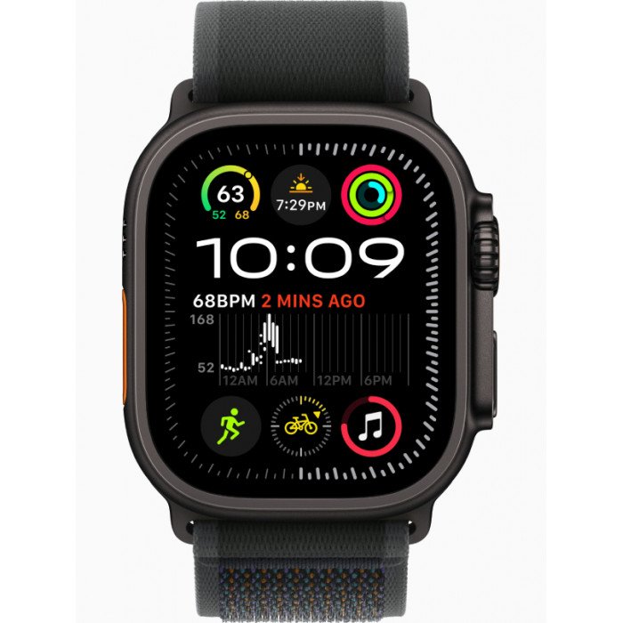 Apple Watch Ultra 2 GPS 49mm, Black Titanium, Ремешок Black Trail Loop, размер M/L