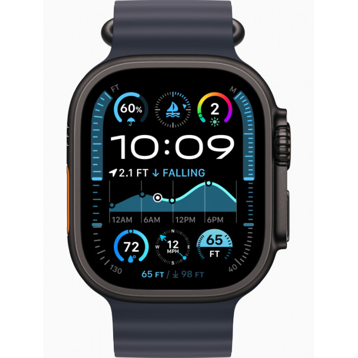 Apple Watch Ultra 2 GPS 49mm, Black Titanium, Ремешок Navy Ocean Band
