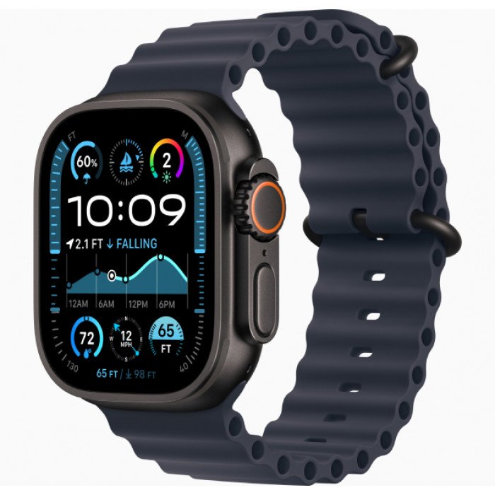 Apple Watch Ultra 2 GPS 49mm, Black Titanium, Ремешок Navy Ocean Band