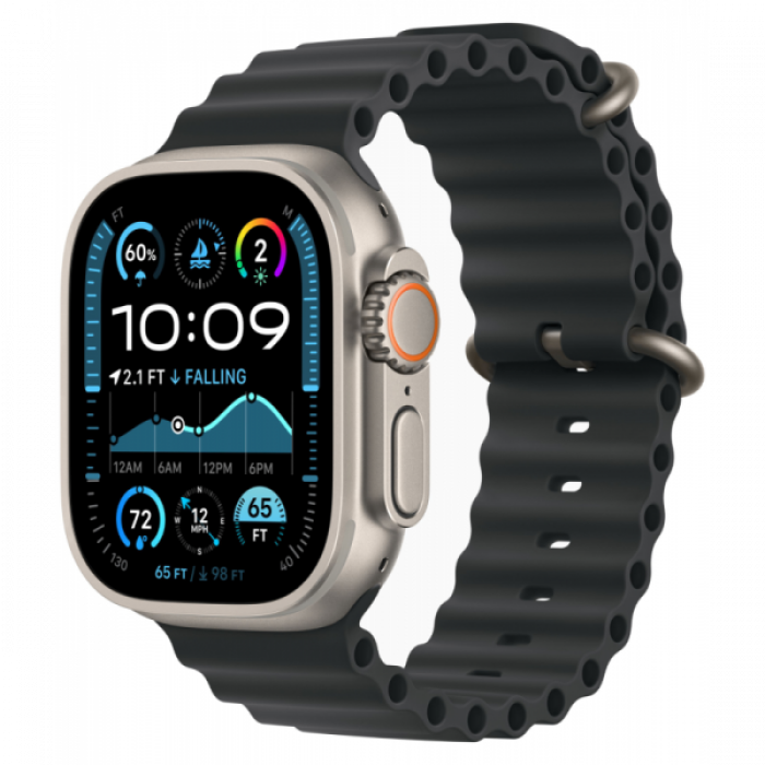 Apple Watch Ultra 2 GPS 49mm, Natural Titanium, Ремешок Black Ocean Band