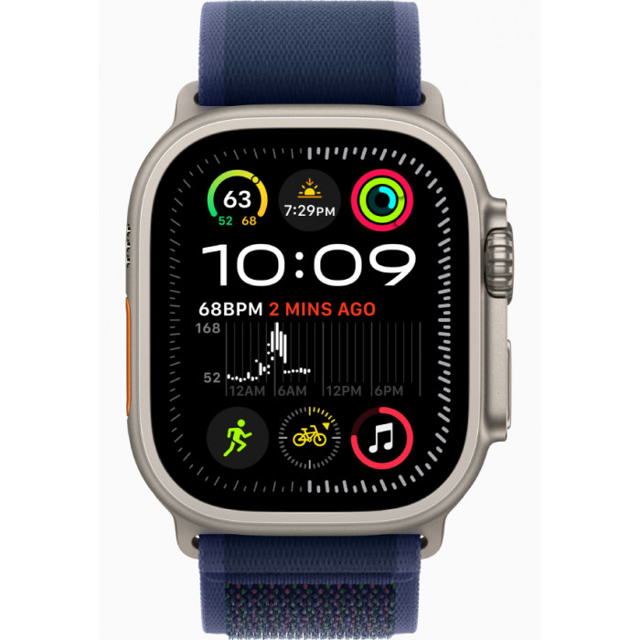 Apple Watch Ultra 2 GPS 49mm, Natural Titanium, Ремешок Blue Trail Loop, размер М/L