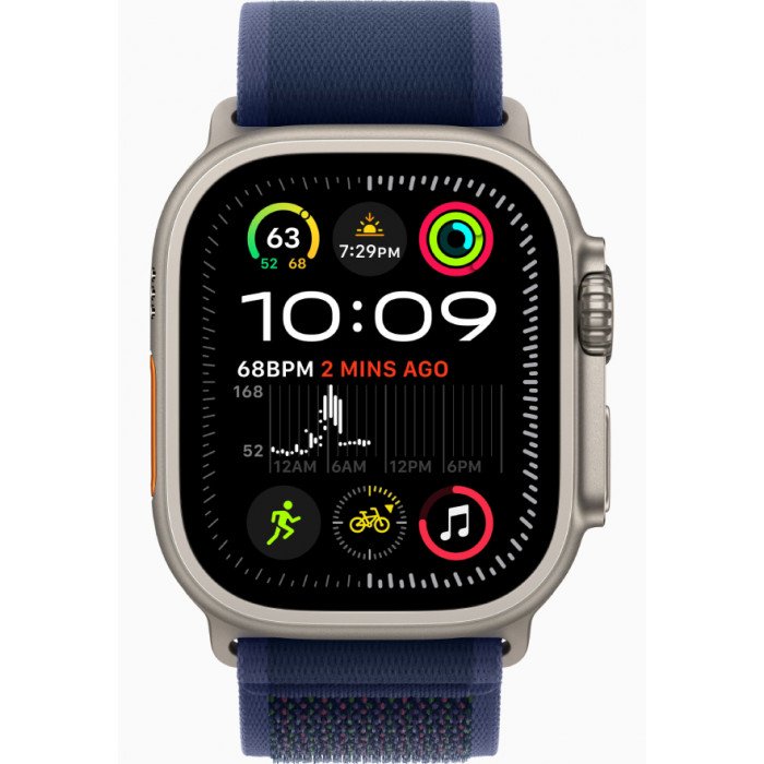 Apple Watch Ultra 2 GPS 49mm, Natural Titanium, Ремешок Blue Trail Loop, размер М/L