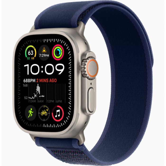 Apple Watch Ultra 2 GPS 49mm, Natural Titanium, Ремешок Blue Trail Loop, размер М/L
