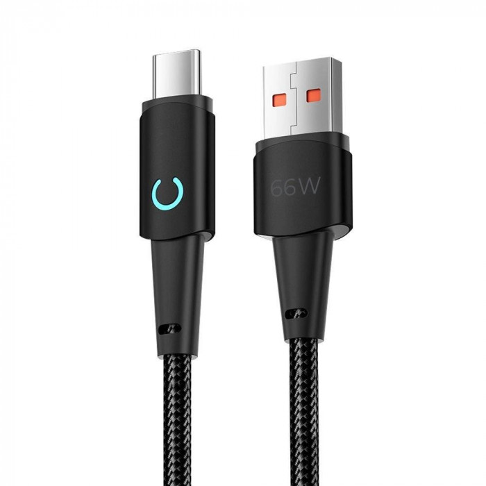 Дата-кабель Deppa Moon USB – Type-C, 1.2 м, 66W, 6А,черный