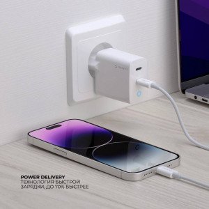 СЗУ Deppa Wall Charger 45W USB-C x 2, белый