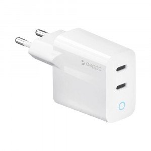 СЗУ Deppa Wall Charger 45W USB-C x 2, белый