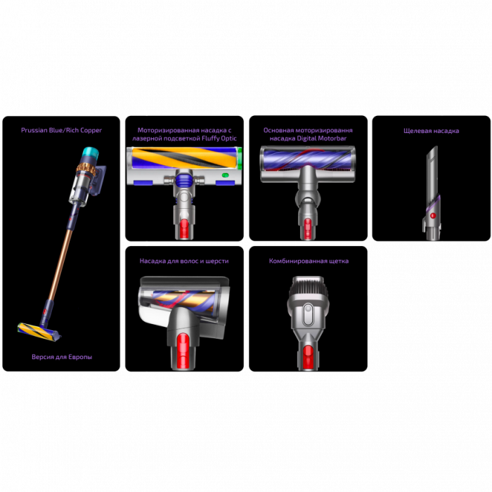 Пылесос беспроводной Dyson Gen5 Detect Complete, Prussian Blue/Copper