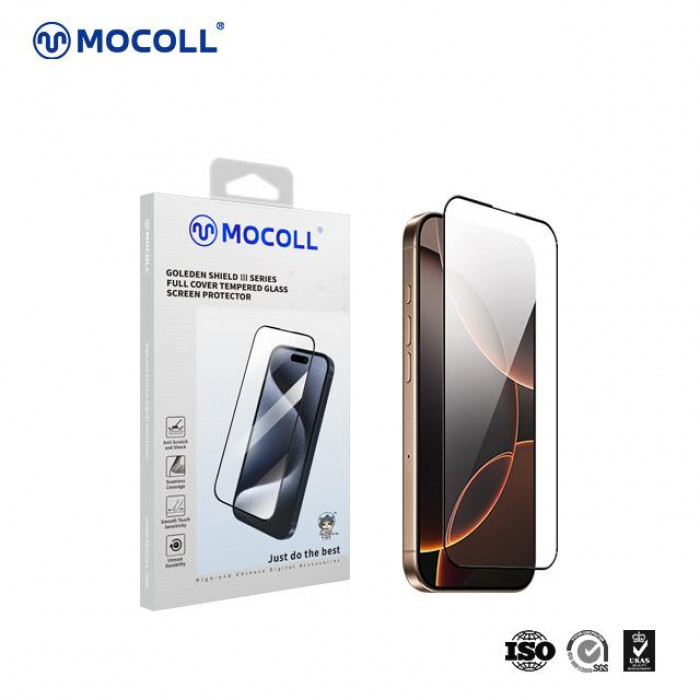 Защитное стекло 3D MOCOLL для 16 Pro Max, черная рамка