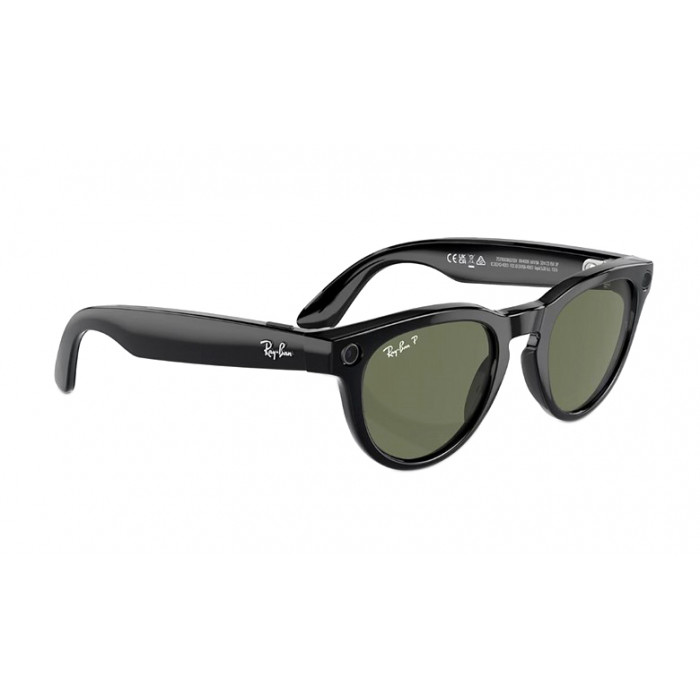 Умные очки Ray-Ban Meta Headliner (Gen 1) S50, Shiny Black/Polarized G-15 Green (RW4009)