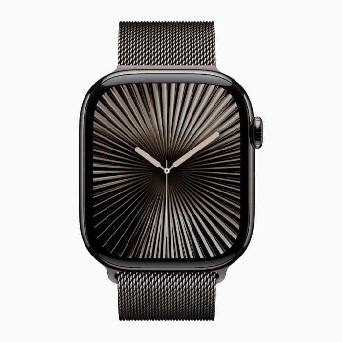 Apple Watch 10 42mm, Titanium Slate, Ремешок Slate Milanese Loop