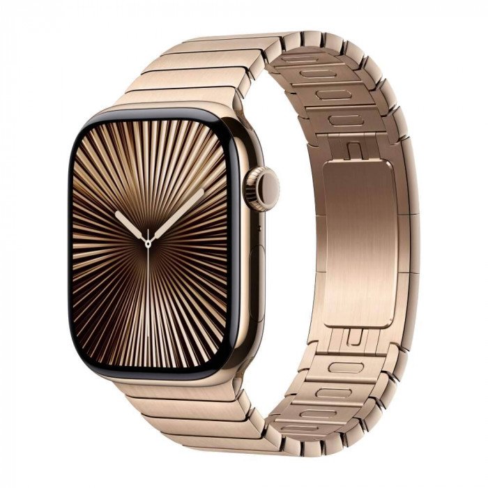 Apple Watch 10 46mm, Titanium Gold, Ремешок Gold Stainless Steel Link Bracelet
