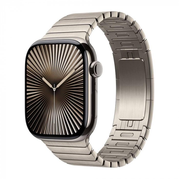 Apple Watch 10 46mm, Titanium Natural, Ремешок Natural Stainless Steel Link Bracelet