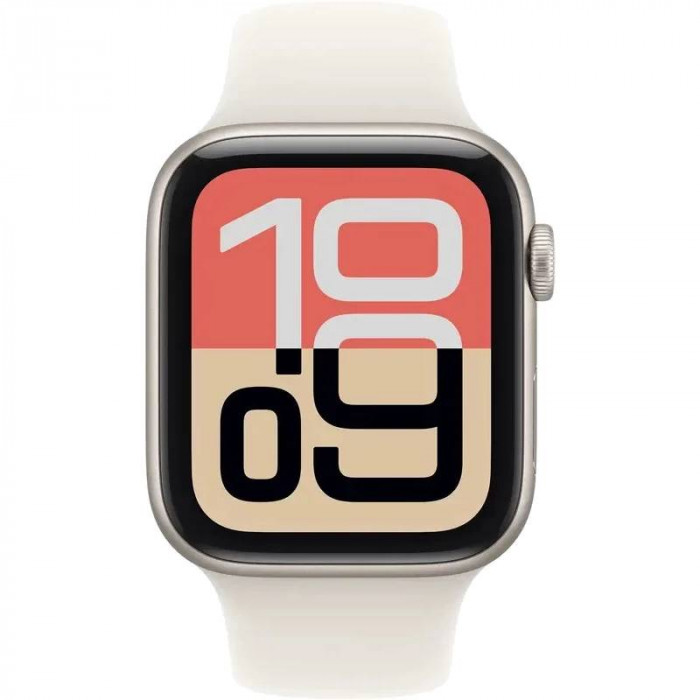 Apple Watch SE 3 (2025) 44mm, Starlight Aluminum, Starlight Sport Band, M/L