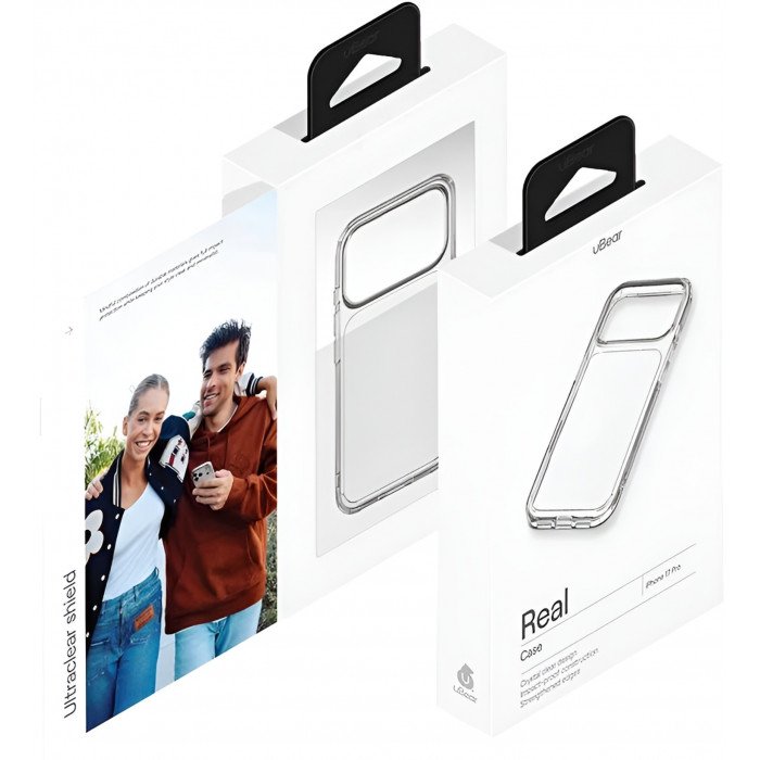 Чехол силиконовый uBear Real для iPhone 17 Pro, прозрачный