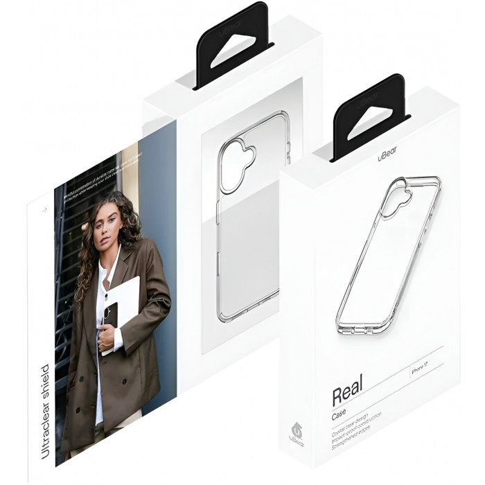 Чехол силиконовый uBear Real для iPhone 17, прозрачный