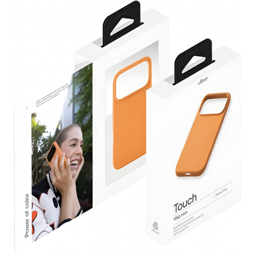 Чехол силиконовый uBear Touch для iPhone 17 Pro Max, оранжевый