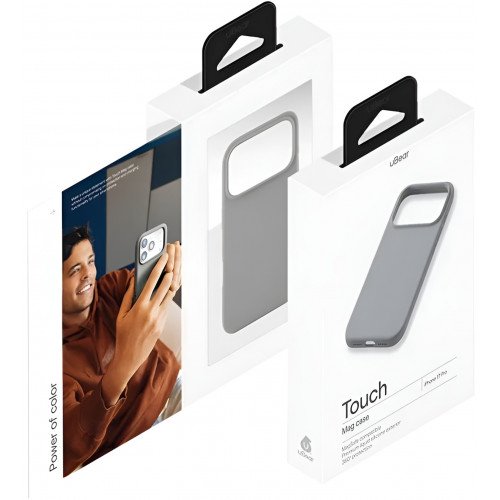 Чехол силиконовый uBear Touch для iPhone 17 Pro, серый