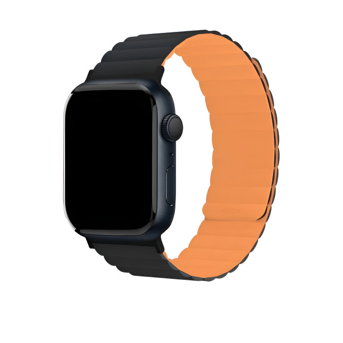 Ремешок магнитный uBear Mode для Apple Watch 44/45/46/49mm, оранжевый/черный