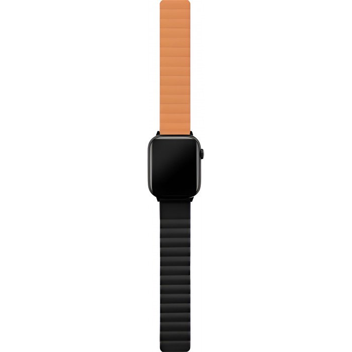 Ремешок магнитный uBear Mode для Apple Watch 44/45/46/49mm, оранжевый/черный