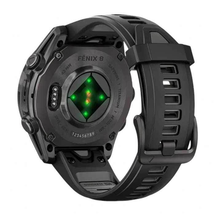 Умные часы Garmin Fenix 8 43mm, Черный, Ремешок серый