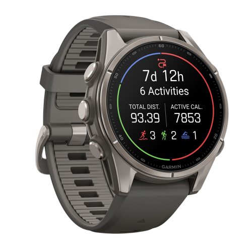 Умные часы Garmin Fenix 9 43mm, Титановый, Ремешок пепельно-серый