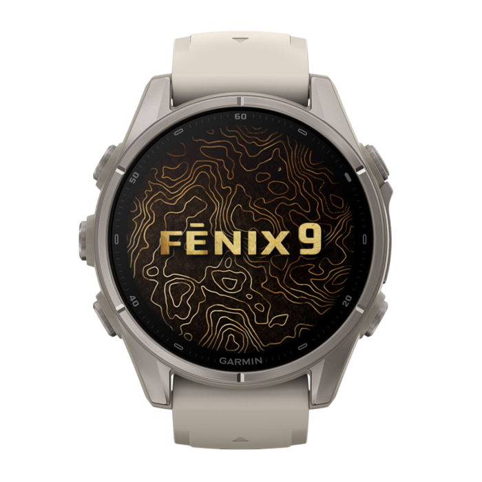 Умные часы Garmin Fenix 9 43mm, Туманно-серый, Ремешок черный