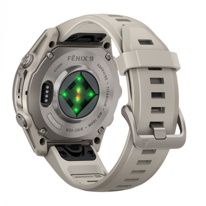 Умные часы Garmin Fenix 9 43mm, Туманно-серый, Ремешок черный