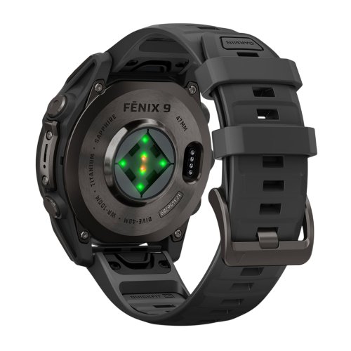 Умные часы Garmin Fenix 9 47mm, Угольно-серый, Ремешок черный