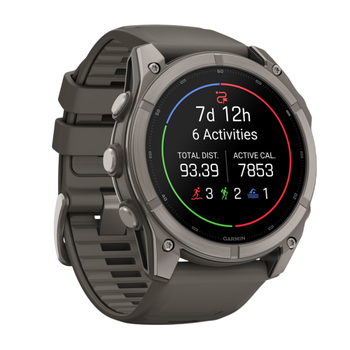 Умные часы Garmin Fenix 9 47mm, Титановый, Ремешок пепельно-серый
