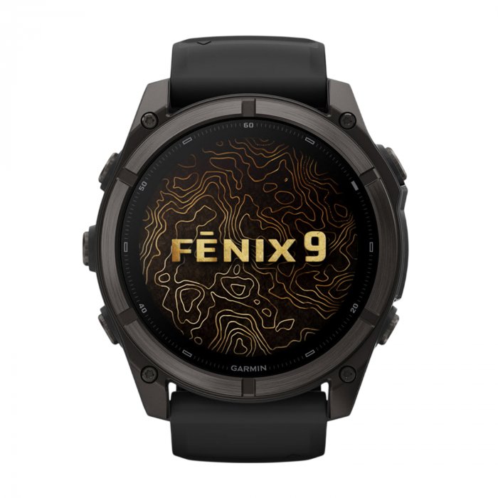 Умные часы Garmin Fenix 9 47mm, Угольно-серый, Ремешок черный