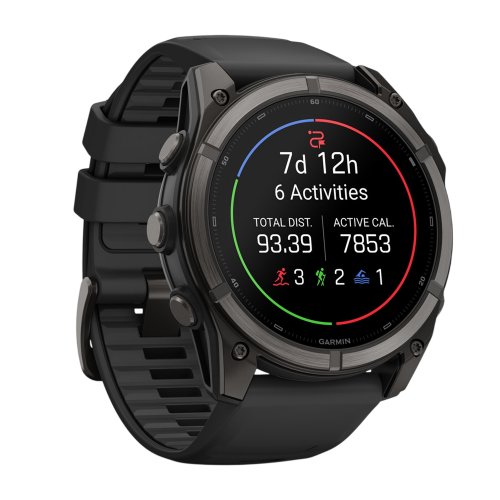 Умные часы Garmin Fenix 9 47mm, Угольно-серый, Ремешок черный