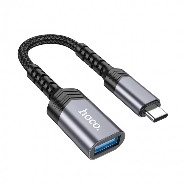 Адаптер-переходник HOCO USB - Type-С UA24, OTG (серый)