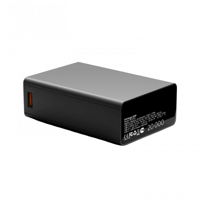 Внешний аккумулятор VLP B-Energy 20000mAh, 65W, Steel Gray