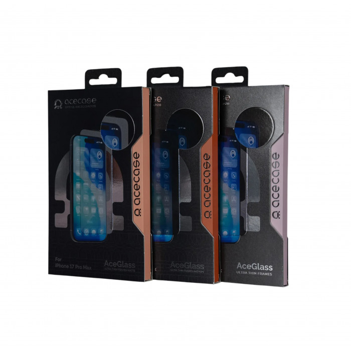 Защитное стекло AceCase AceGlass Матовое для iPhone 17 Pro Max, ультратонкая рамка