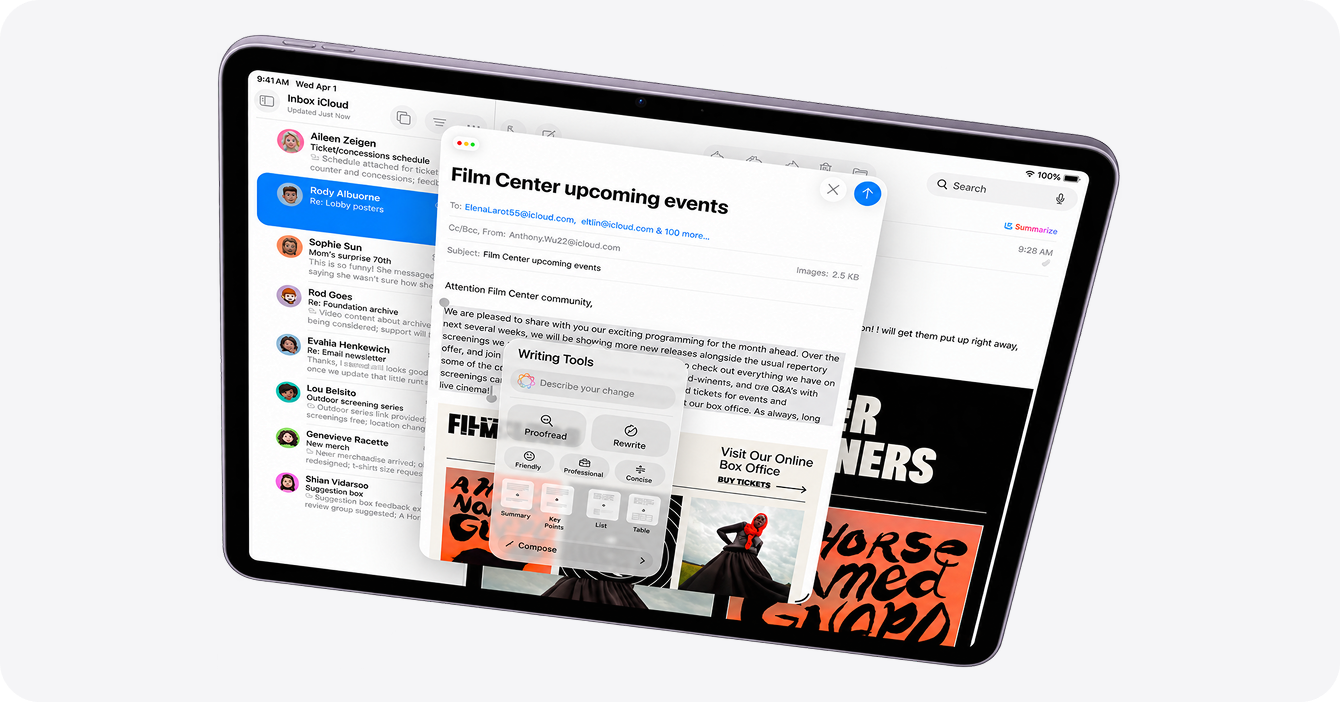 Работа с несколькими окнами в iPadOS на iPad Air M4